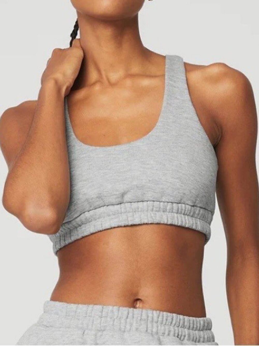 Alo Yoga scoop neck sweatshirt bra grey women's size M NWT